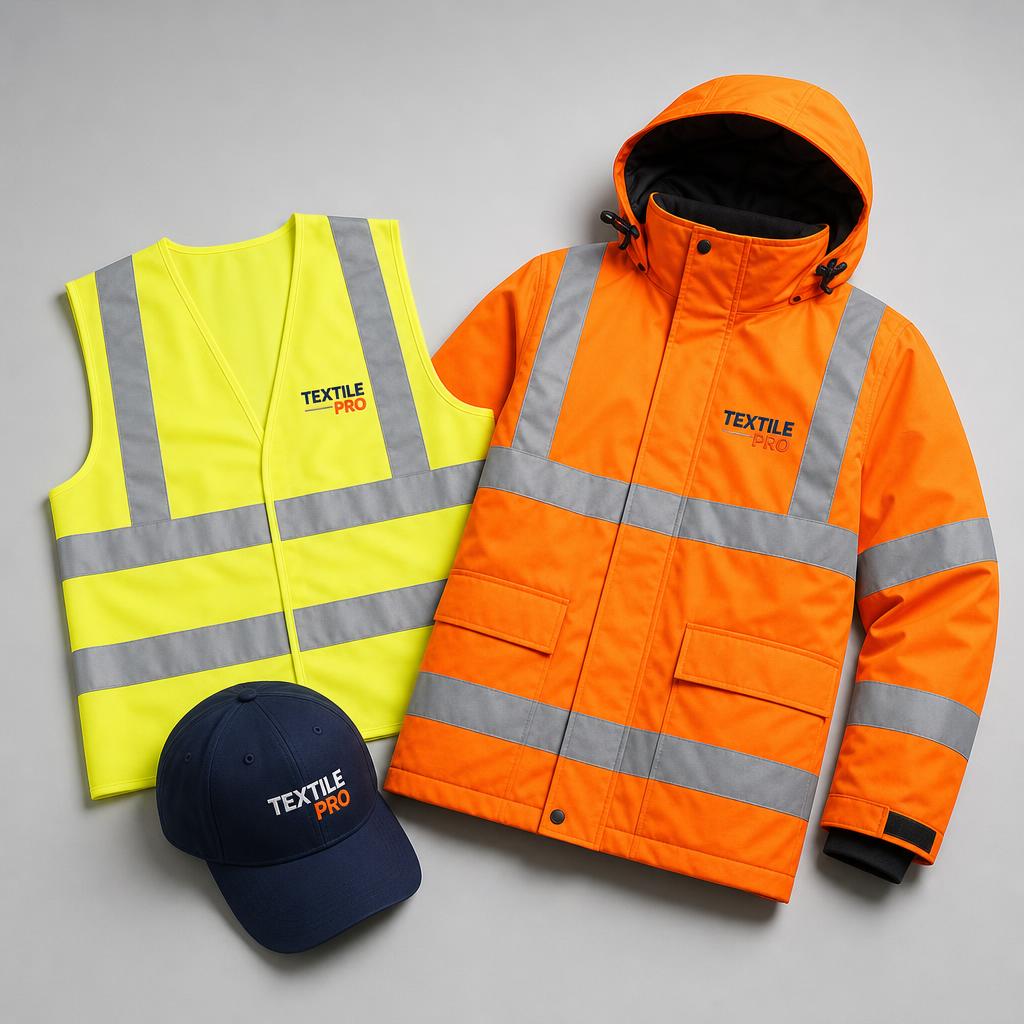 Casquettes, vestes et dossards haute visibilité brodés